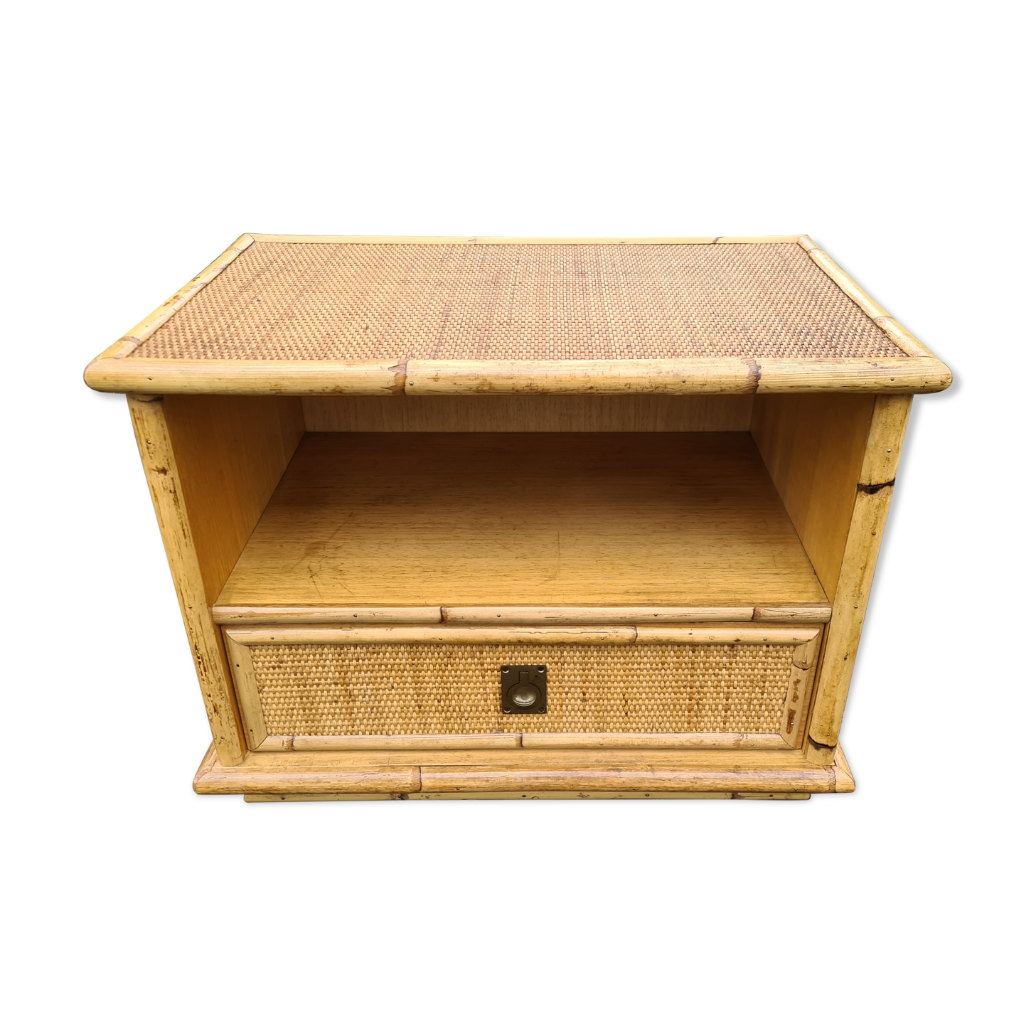 Bedside Dal Vera rattan Vintage bamboo 1980