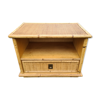 Bedside Dal Vera rattan Vintage bamboo 1980