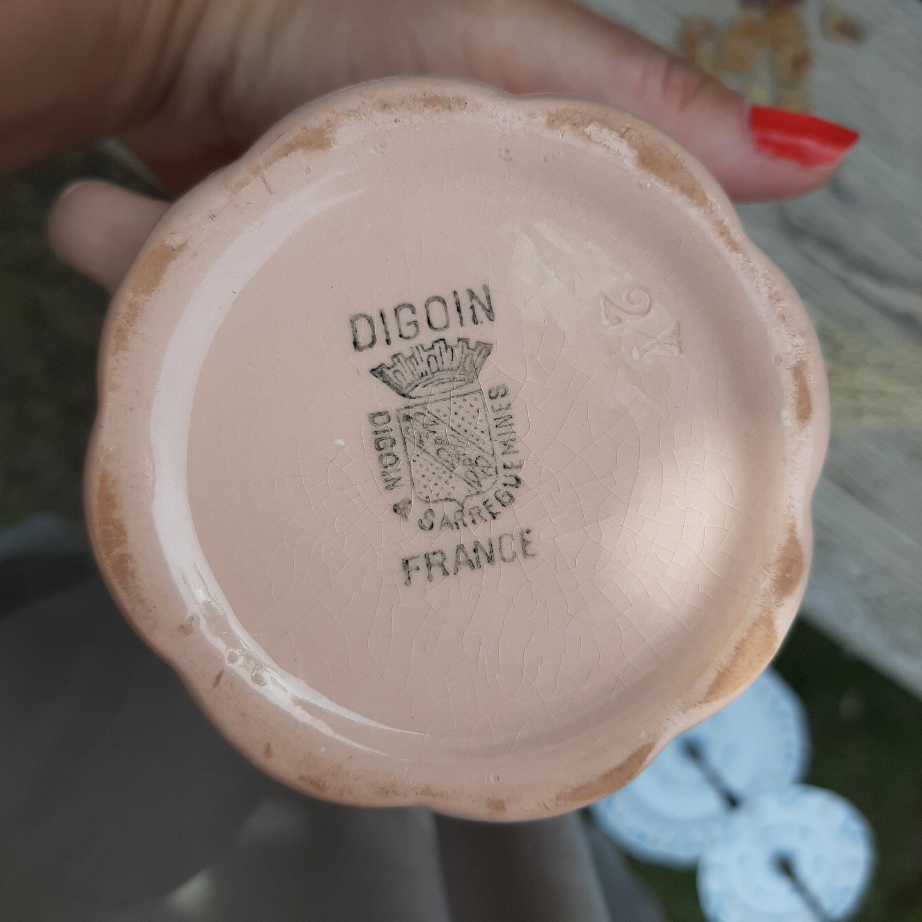 Old teapot Digoin and Sarreguemines