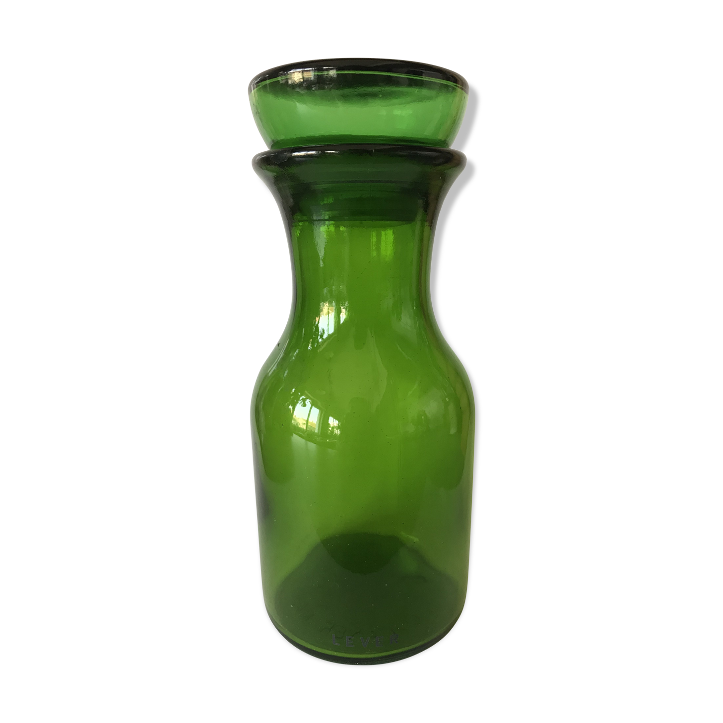 Green glass jar