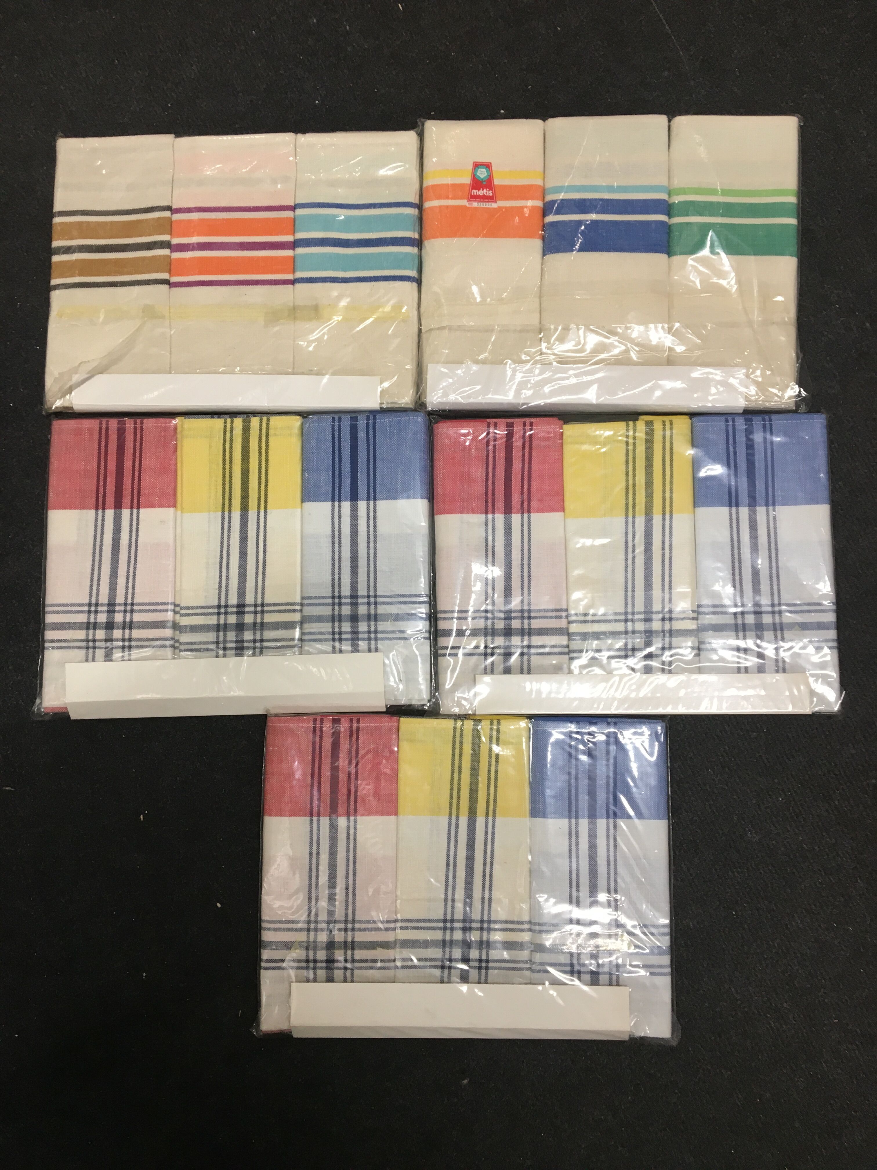 set of 15 old tea towels new in linen and cotton