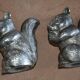 Silver-plated squirrel salt and pepper shakers