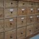 Large antique German pine apothecary cabinet / vitrine early 20th century