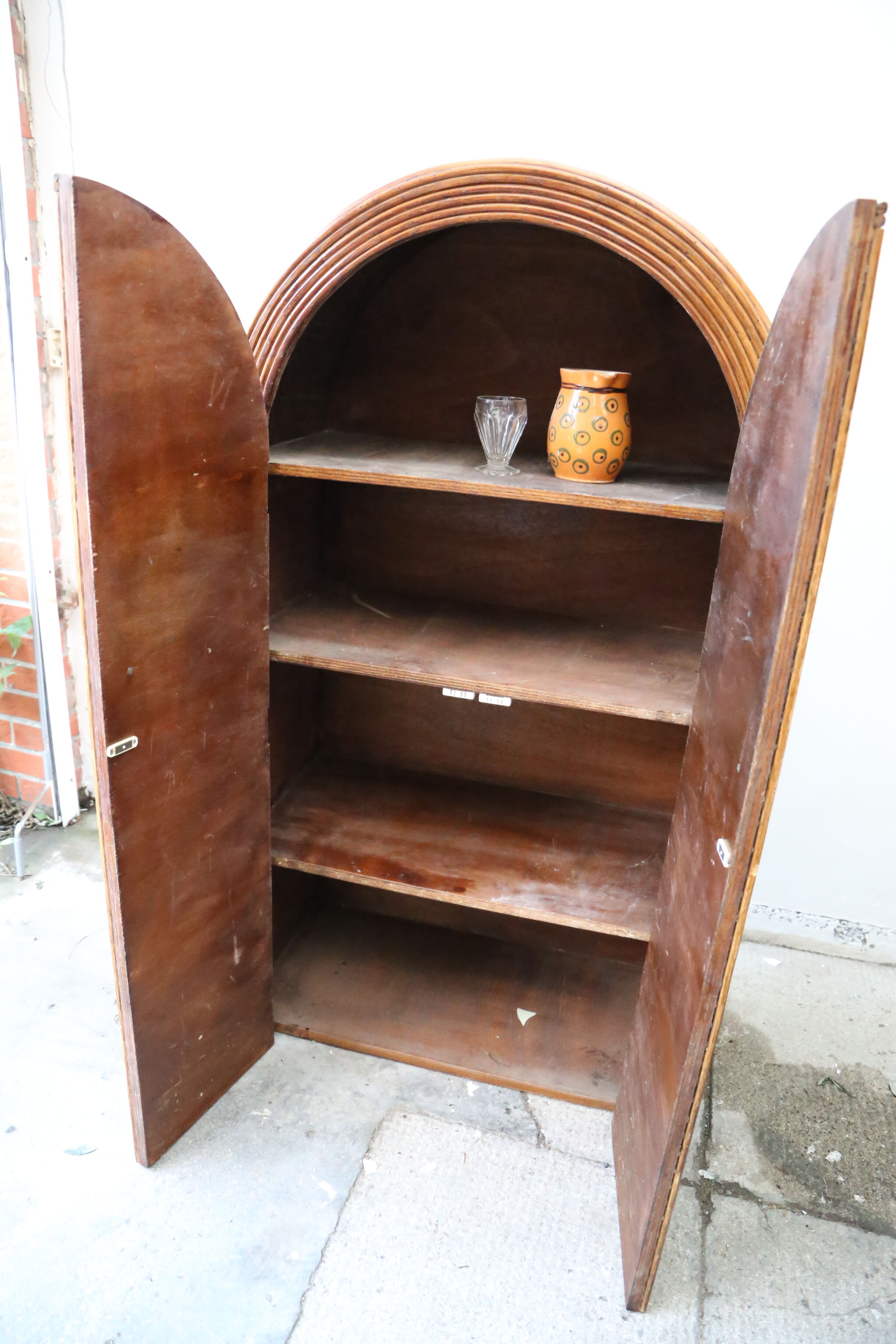 Rattan cabinet, fluted