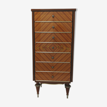 Vintage semainier in lacquered wood / dresser rag picker furniture storage