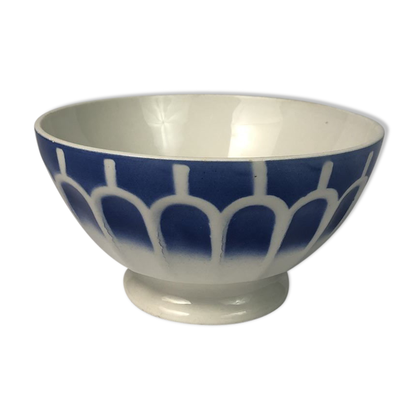 Old Vintage Large Faceted Bowl