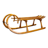 1930s Oak Wooden Sled, Czechoslovakia, Alpine Rustic Piece