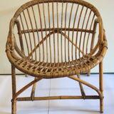Paire de fauteuils en rotin vintage