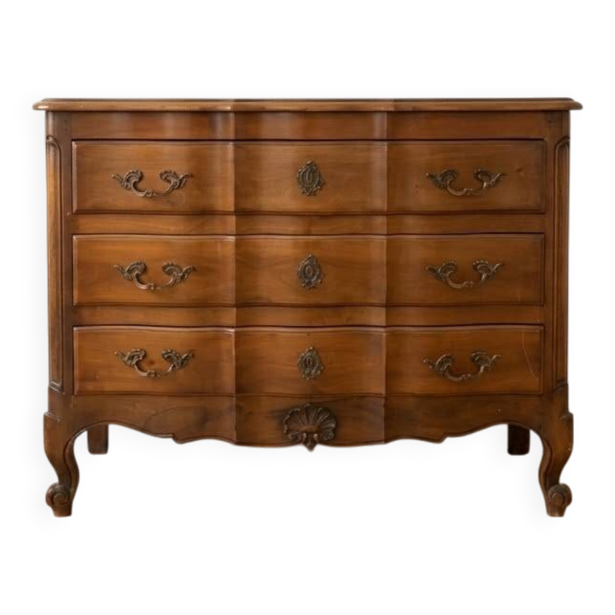 Antique curved wooden commode in classic style