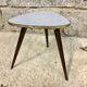 Small triangular gerdone small grey coffee table vintage tripod door midcentury plant 1950 old