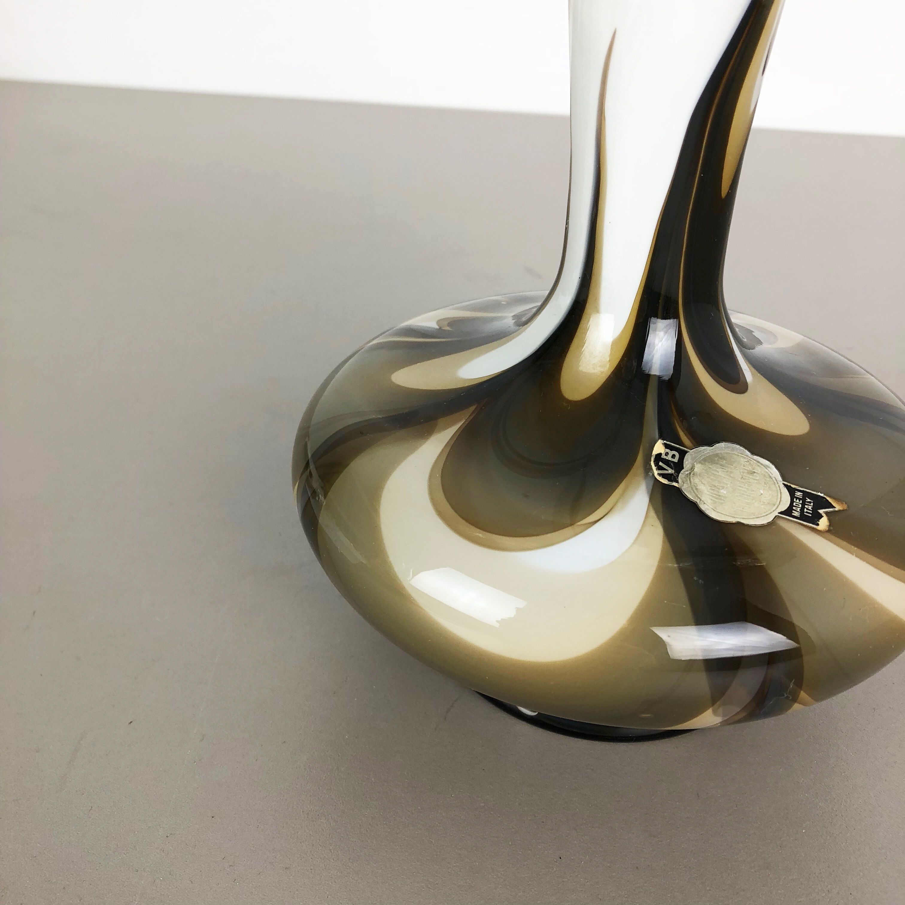 Rare Extra Large Vintage Pop Art Opaline Florence Glass Vase Design, Italy 1970s