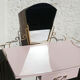 Coiffeuse en formica rose avec fauteuil capitonné 1960