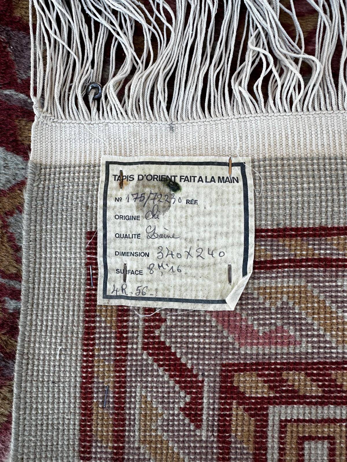 Handmade Chinese rug 250cm x 350cm