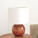Wooden ball lamp, white lampshade, 70s