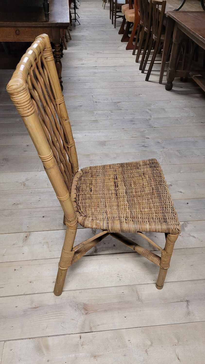 Vintage rattan office chair - 1950s