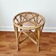 Vintage rattan stool in bohemian retro style - 1950s/1960s -