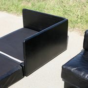 Canapé De Sede DS-76, cuir noir, modulable, Suisse, années 70