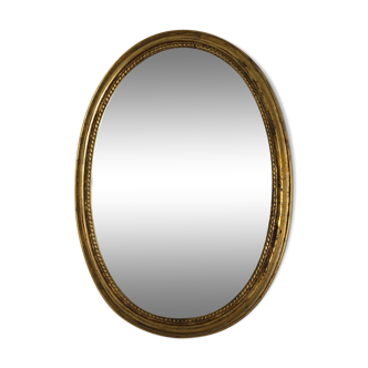 Miroir ovale doré torsadé 54 x 39cm