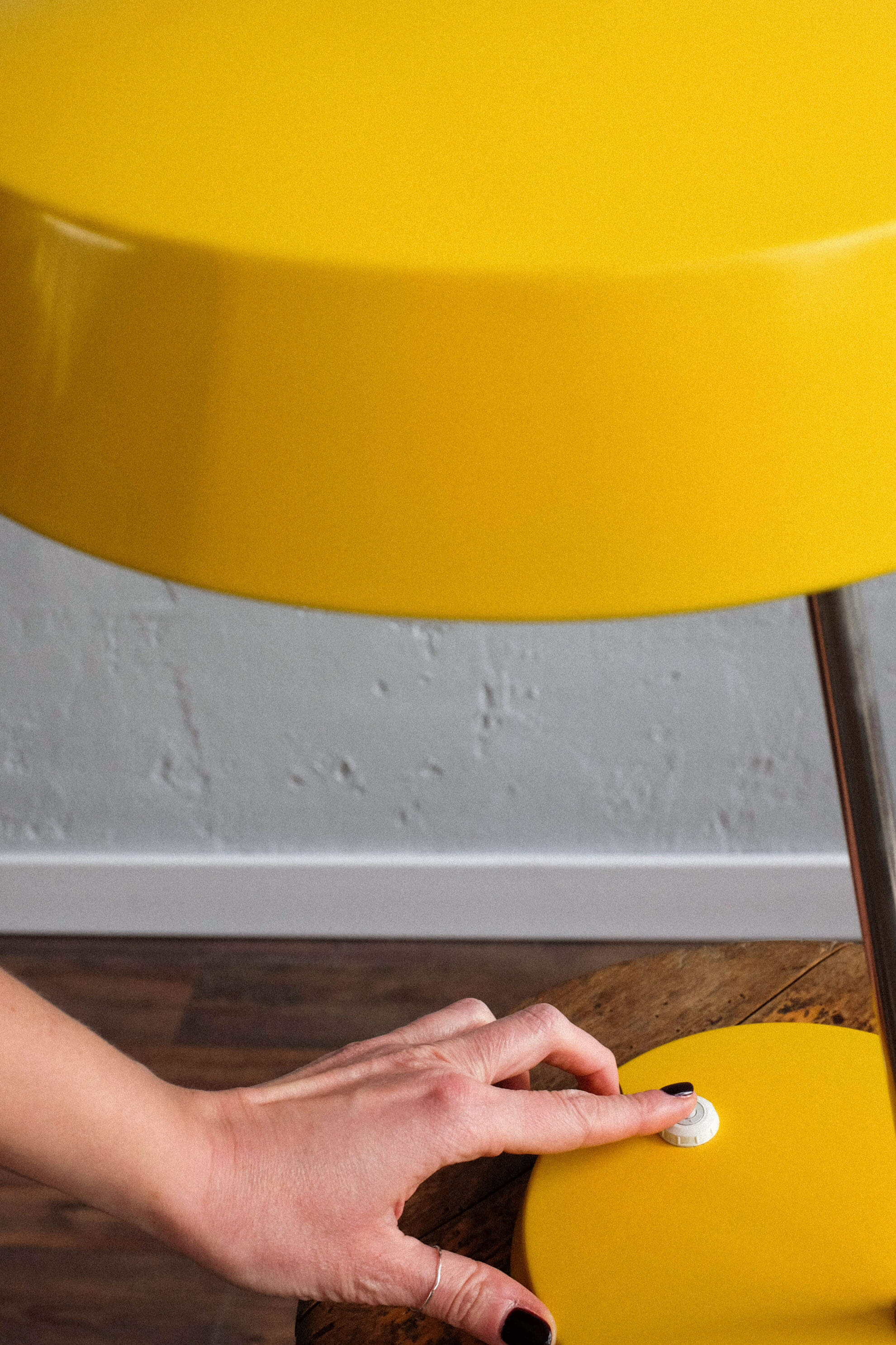 East germany vintage yellow table lamp by veb narva leuchtenbau, 1960s