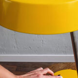 East germany vintage yellow table lamp by veb narva leuchtenbau, 1960s