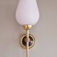 Paire d'appliques opaline et laiton 1950
