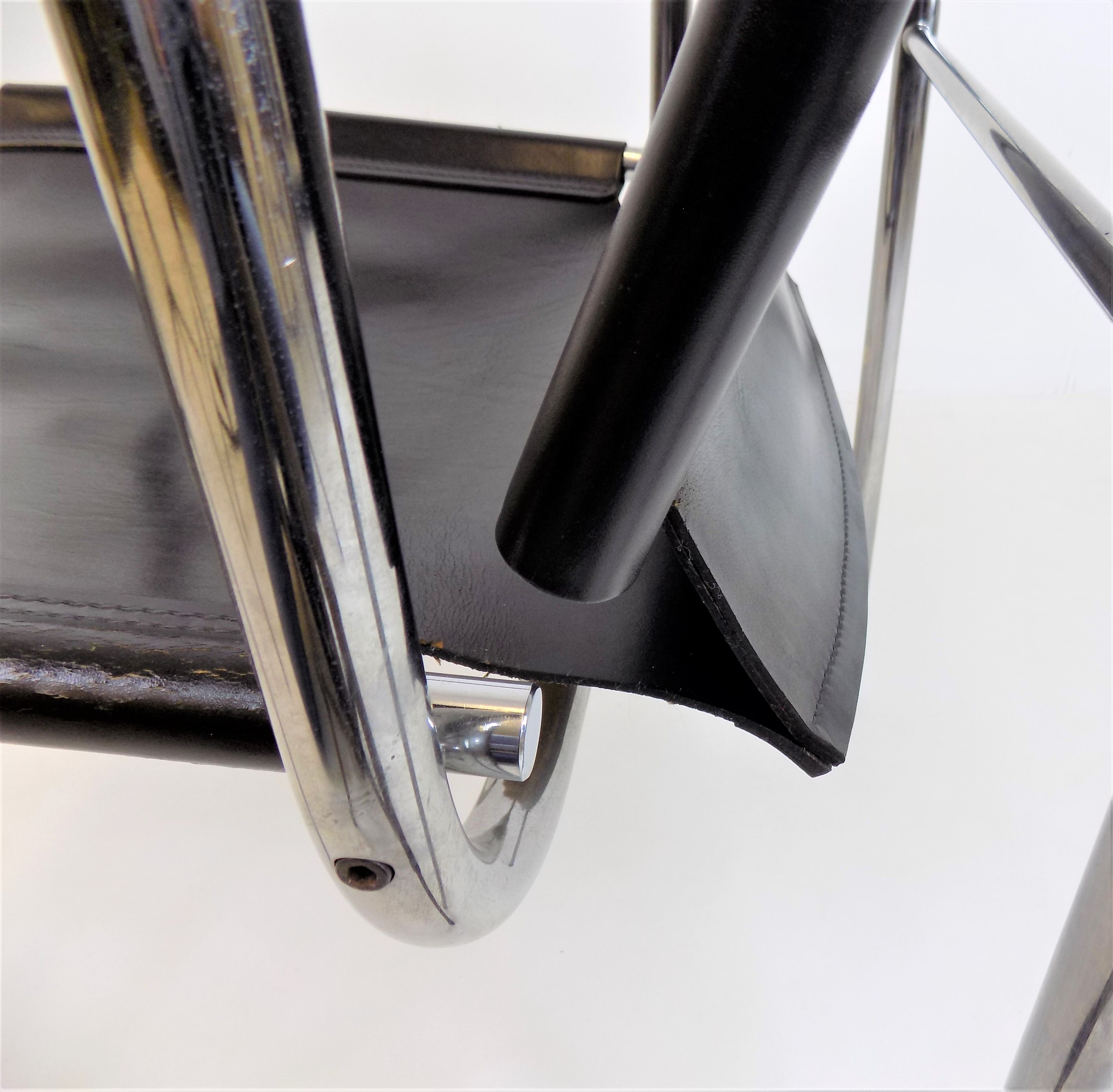 Strässle HE leather lounge chair by Hans Eichenberger