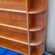 Scandinavian wall shelf in teak veneer L 229 cm