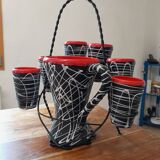 Exceptional set of orangeade from Vallauris, vintage 1950-60.