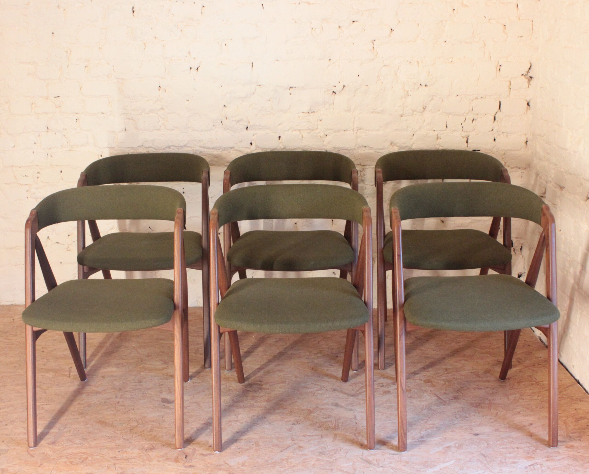 6 vintage Scandinavian chairs by Th. Harlev for Farstrup Mobler, Denmark 1950