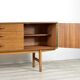 Buffet/table basse en teck « Avalon » du milieu du siècle. Style vintage élégant.