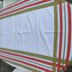 Large rectangular tablecloth with stripes on a vintage white background