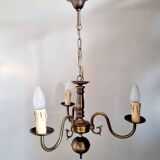 Lampe classique en laiton de style hollandais de couleur bronze doré