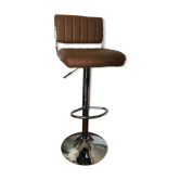 Bar chair stool in brown Skaï