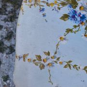 Pair of Louis XV style cabriolet chairs with a patina – floral fabric