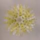 Mid-Century Murano Glass Palmette Chandelier in Green and Clear Glass, Ital