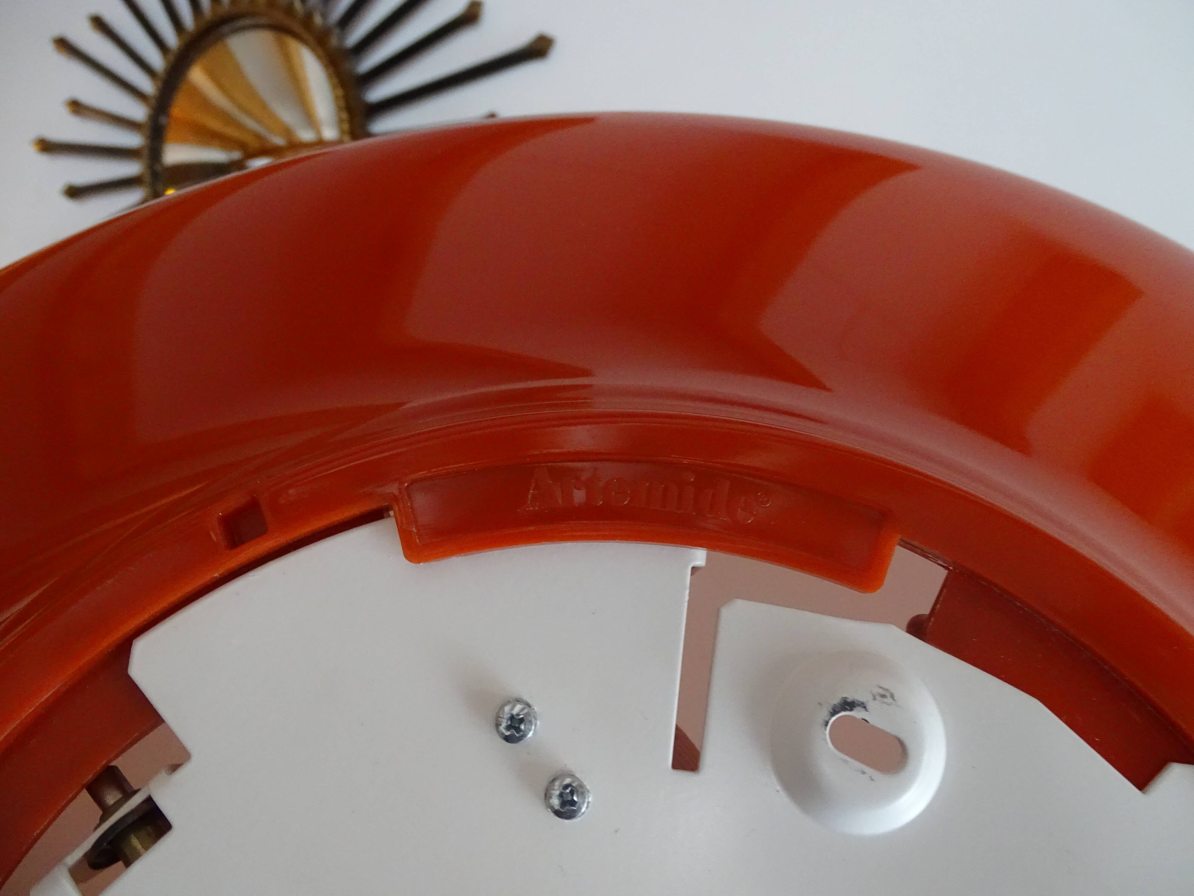 ARTEMIDE 1980 oval design wall light by Patrick Jouin orange/white 1