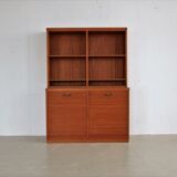 Bibliothèque en teck vintage avec rangement