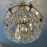 Cascade chandelier with crystal drops