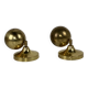 Pair of Guzzini brass spherical wall lights, 1970
