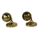 Pair of Guzzini brass spherical wall lights, 1970