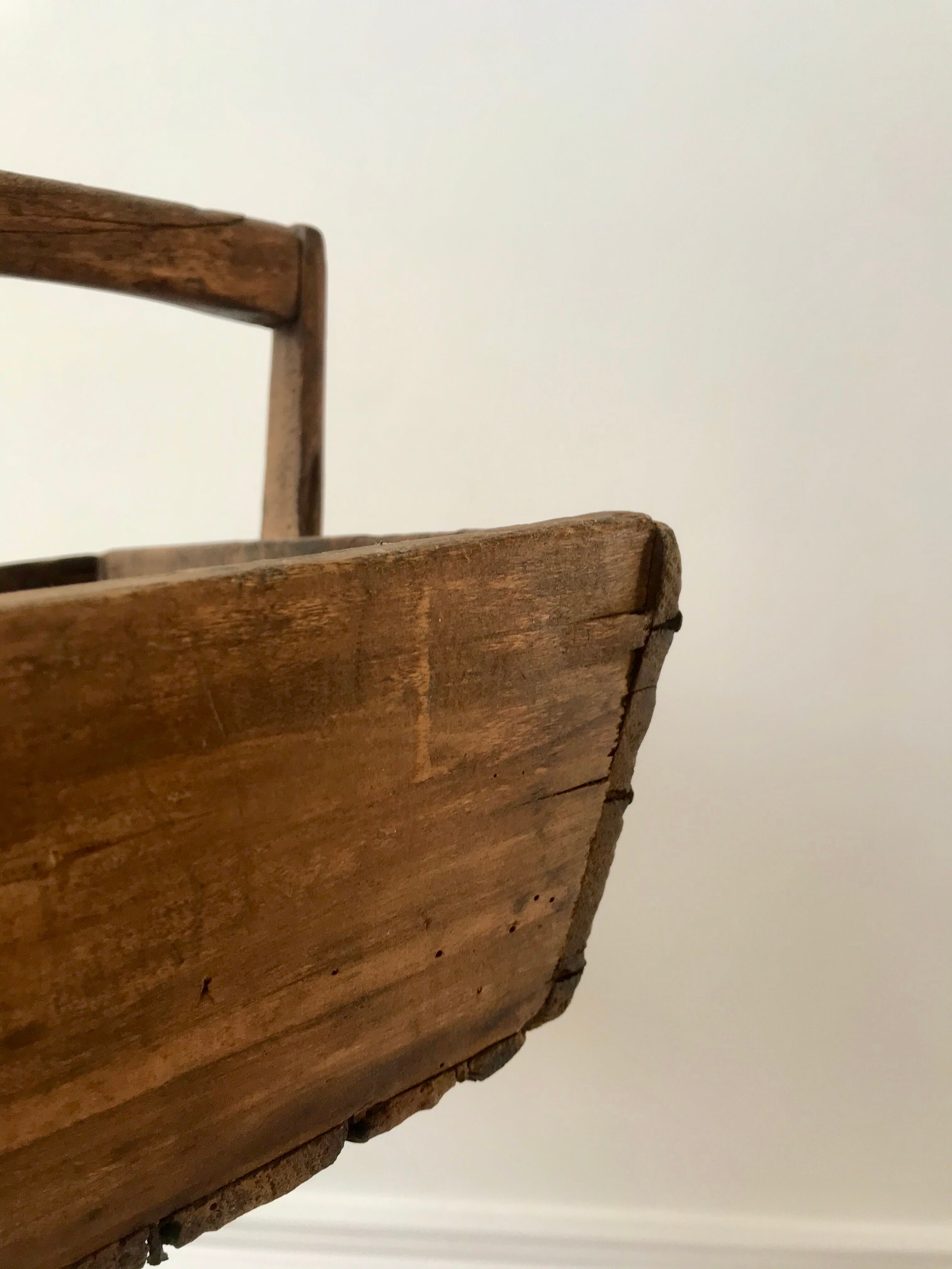 panier en bois ancien début XXème