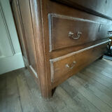 Large Louis-Philippe chest of drawers in solid oak - 140 cm