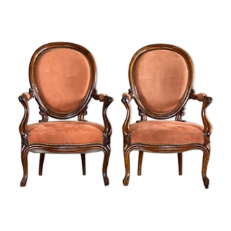 Pair of Louis Philippe style armchairs