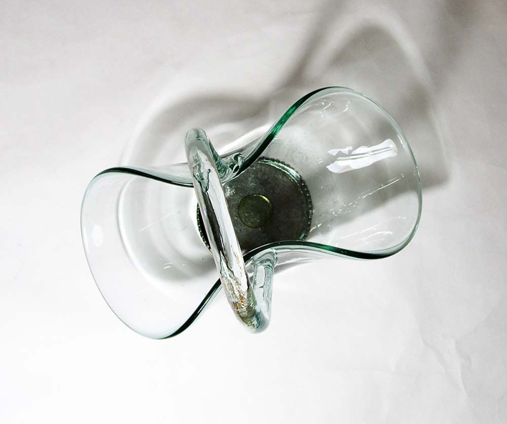 Glass and tin basket