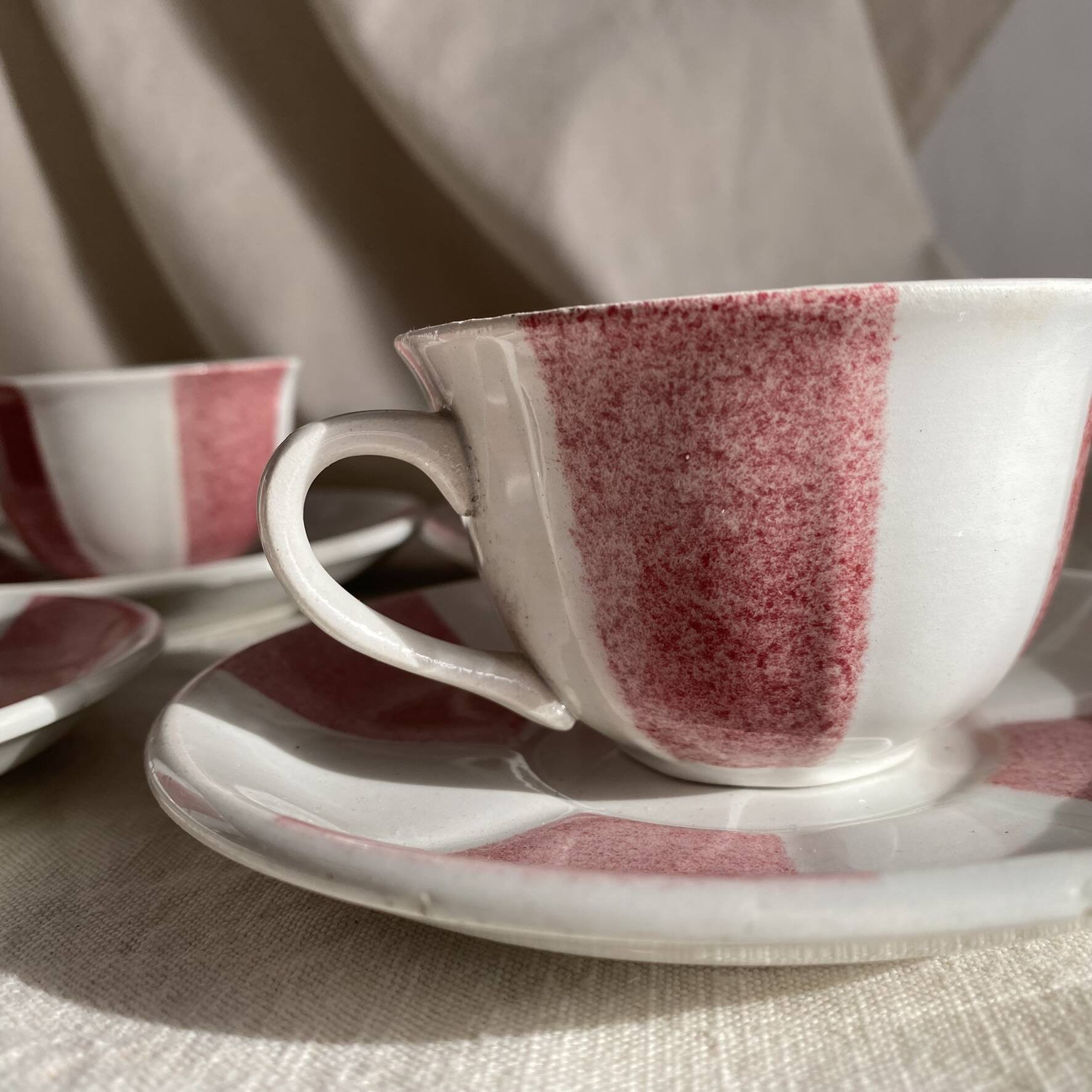 Cups and saucers from the 1960s.