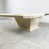 Table basse de bar cachée en travertin vintage, années 1970