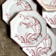 6 flat plates in ironstone Clairefontaine, "Indiana" service.