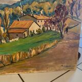 Canvas "Village painting" signed