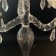 Antique twisted blown glass candle holder – 3 arms with tassels