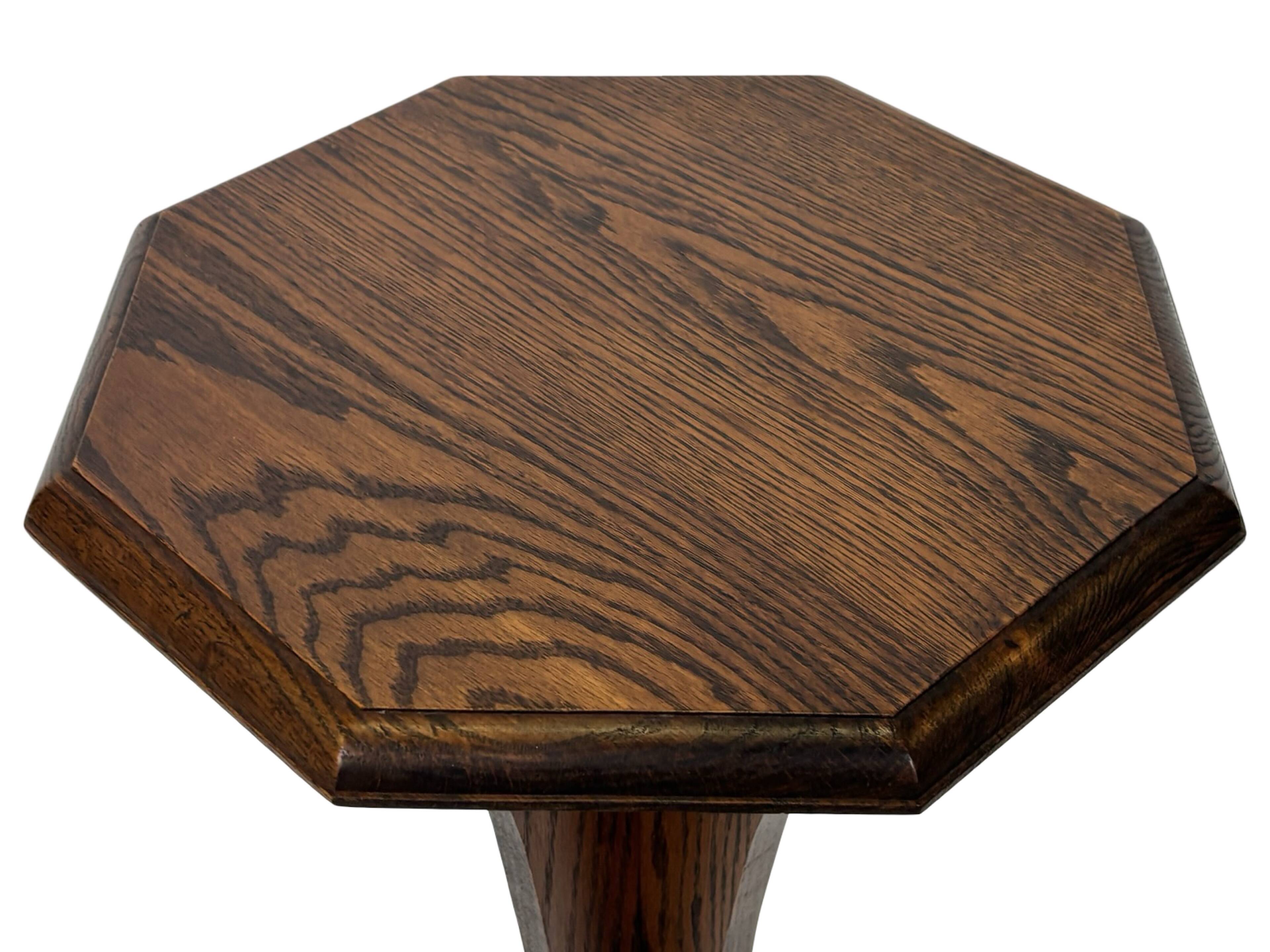 Vintage Plant Stand Side Table Oak Design minimalist